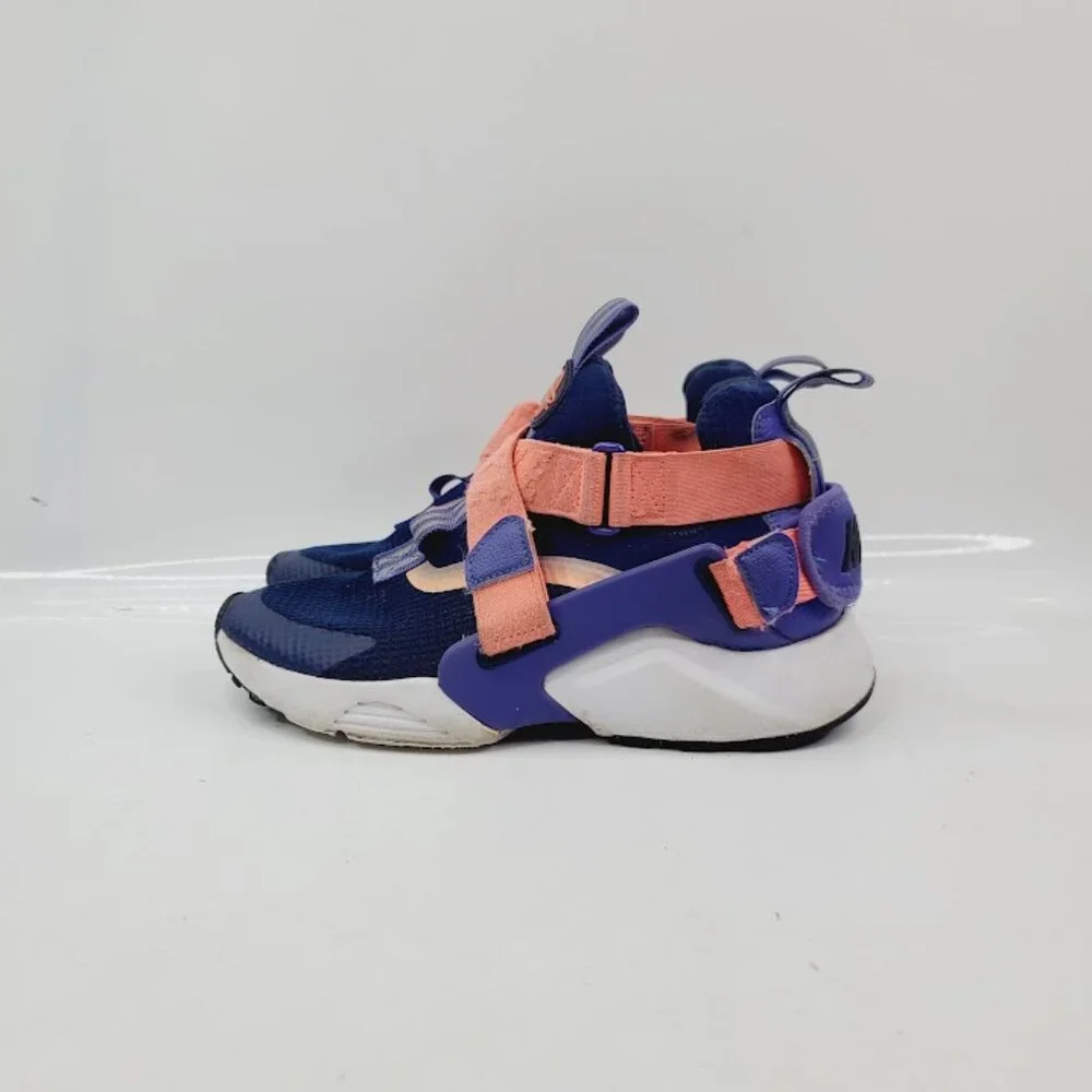 Nike Girl's Navy Huarache City AJ6662-403 Mesh Athletic Sneaker Size 4Y